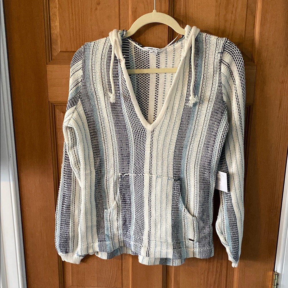 O'Neill Extra Small XS Women's Teen Girl Striped Hooded Women's Baja Shirt NWT